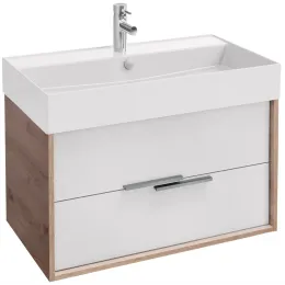 Модуль под раковину Vivienne 79,9х45,2х45,2 см, 2 ящика, корпус дуб давос натуральный/ фасад белый глянцевый EB1667-E75-J5 Jacob Delafon