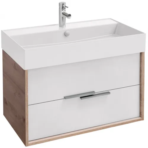 Модуль под раковину Vivienne 79,9х45,2х45,2 см, 2 ящика, корпус дуб давос натуральный/ фасад белый глянцевый EB1667-E75-J5 Jacob Delafon