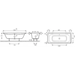Акриловая ванна Doble 170х75 см E6D012-00 Jacob Delafon