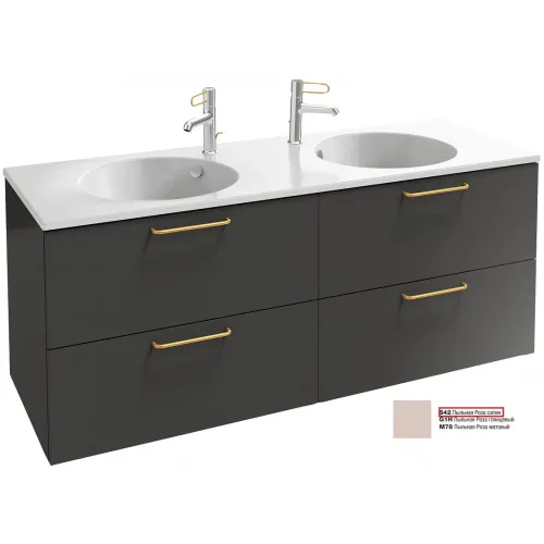 Модуль под раковину Odeon Rive Gauche 140х50,8х56,8 см, 4 ящика, ручки золото, пыльная роза сатин EB2526-R8-S42 Jacob Delafon