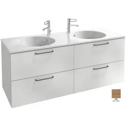 Модуль под раковину Odeon Rive Gauche 140х50,8х56,8 см, дуб табак, чёрные ручки EB2526-R9-E52 Jacob Delafon