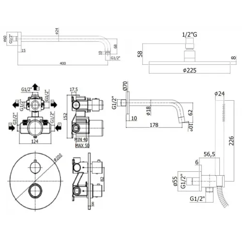 Комплект для ванны PAFFONI Light KITLIQ019CR045