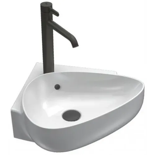 Подвесная раковина Nouvelle Vague 46х46х10 см, 1 отверстие для смесителя, санфарфор, угловая EGL112-00 Jacob Delafon