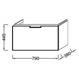Комплект мебели для ванной Reve 80 см, белый лак, с 1 выдвижным ящиком, с бельевой корзиной, с подсветкой, подвесной монтаж E4803-00+EB1131-G1C+EB582-NF Jacob Delafon