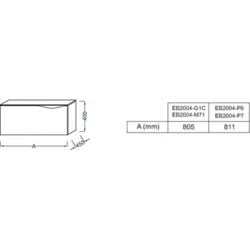 Тумба для ванной Stillness белый блестящий, 1 выдвижной ящик, подвесной монтаж 80,5х45 см EB2004-G1C Jacob Delafon
