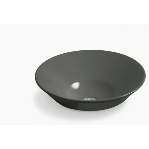 Накладная раковина Manosque 41х41х12 см, без переливного отверстия, цвет вулканический черный, санфарфор E1144-V3 Jacob Delafon