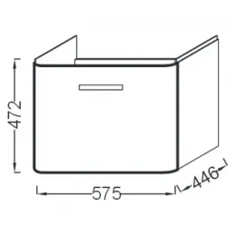 Комплект мебели для ванной Replay 60 см, серый ясень, 1 ящик, с часами, с подсветкой, подвесной монтаж E4489-00+EB1158-NF+EB1070-270 Jacob Delafon