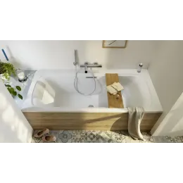 Ванна из материала Flight Elite 180х80 см, со специальным щелевидным отверстием перелива E6D032-00 Jacob Delafon