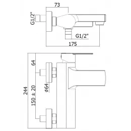 Смеситель для ванны Paffoni Tango TA022CR