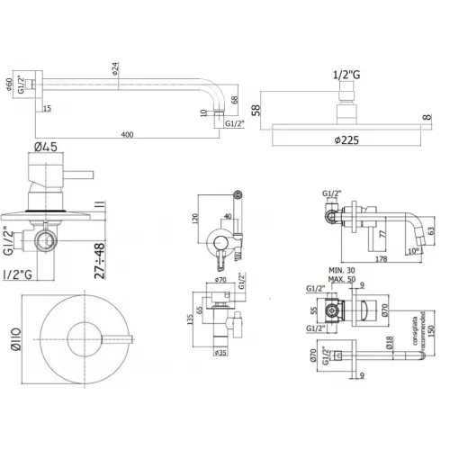 Комплект смесителей PAFFONI Light KITZLIG011CR006
