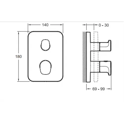 Лицевая часть встраиваемого смесителя Modulo 2 функции E75385-CP Jacob Delafon
