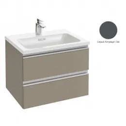 Модуль под раковину Vox 60х46х45 см, серый антрацит глянцевый, встроенные ручки, 2 ящика EB2030-RA-442 Jacob Delafon
