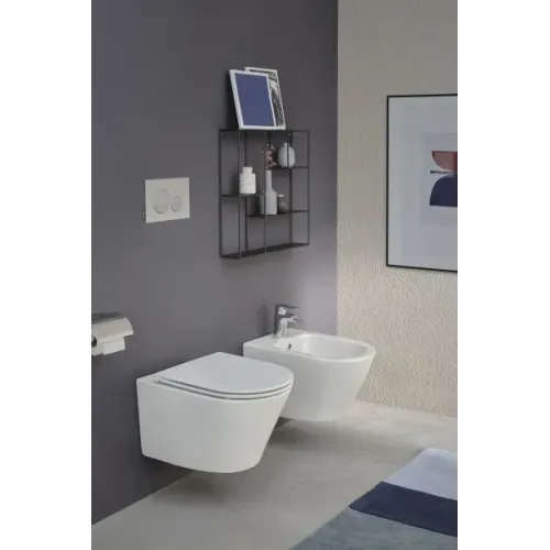 Комплект унитаза с инсталляцией Rodin глубина унитаза 52см, клавиша хром глянец, с микролифтом, безободковый E21749RU-00 Jacob Delafon