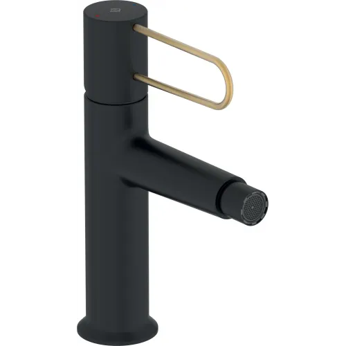 Смеситель для биде Odeon Rive Gauche ручка золото, чёрный цвет, с донным клапаном E21033-GLD-BL Jacob Delafon