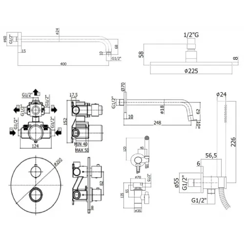 Комплект для ванны PAFFONI Light KITZLIQ019BO046