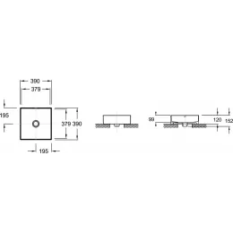 Накладная раковина Delta Pure 39х39х15,2 см, санфарфор E90011-0 Jacob Delafon