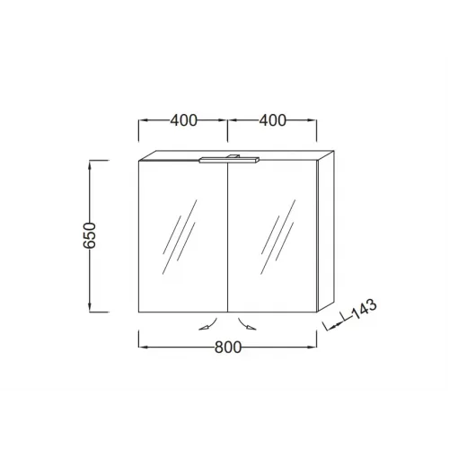 Зеркало Rythmik 80х65 см, шкаф, светло-коричневый блестящий, с подсветкой EB796RU-G80 Jacob Delafon