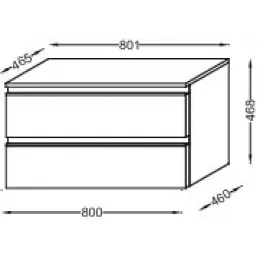 Тумба для ванной Vox белый блестящий лак, с 2 ящиками, подвесной монтаж 80х46 см EB2061-RA-G1C Jacob Delafon