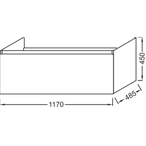 Комплект мебели для ванной Odeon Up 120 см, серый антрацит, 1 выдвижной ящик, подвесной монтаж E4730-00+EB1085-NF+EB887-N14 Jacob Delafon