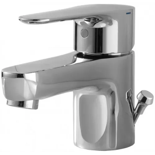Смеситель для умывальника July с ограничителем температуры, неповоротный излив, с донным клапаном E16027-4-CP Jacob Delafon