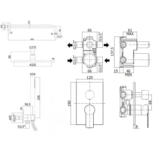 Комплект для душа Paffoni Tango KITTA018RCR