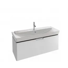 Модуль с раковиной Reve 120 см, белый блестящий лак, 1 выдвижной ящик. с 1 отверстием для смесителя, с бельевой корзиной, подвесной монтаж E4800-00+EB1133-G1C Jacob Delafon