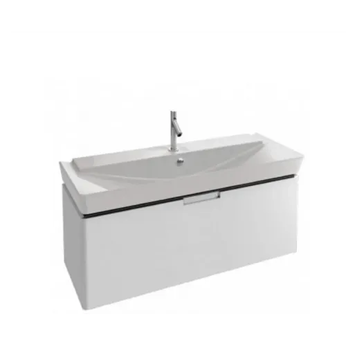 Модуль с раковиной Reve 120 см, белый блестящий лак, 1 выдвижной ящик. с 1 отверстием для смесителя, с бельевой корзиной, подвесной монтаж E4800-00+EB1133-G1C Jacob Delafon