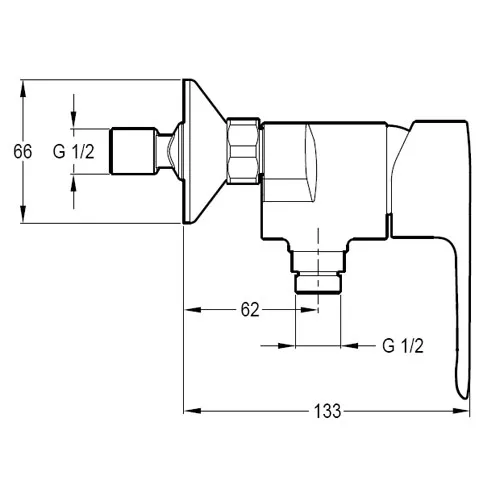 Настенный смеситель без излива July без лейки E16029-4-CP Jacob Delafon