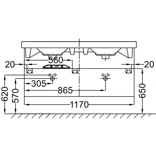 Модуль под раковину Odeon Up 117х48,5х53 см, 3 ящика, дуб шампань EB892-E19 Jacob Delafon