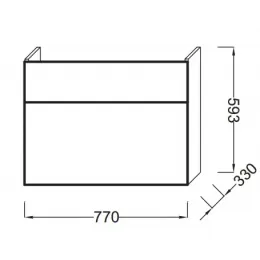 Модуль под раковину Presqu'ile 77х33х59,3 см, белый блестящий EB927-J5 Jacob Delafon