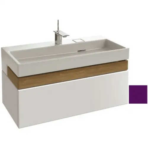 Модуль с раковиной Terrace 100 см, сливовый блестящий, два выдвижных ящика, с подсветкой, подвесной монтаж, система push-to-open EXC9112-00+EB1187-F26 Jacob Delafon