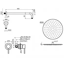 Комплект для душа Plumberia Selection IXO KITXO01GR