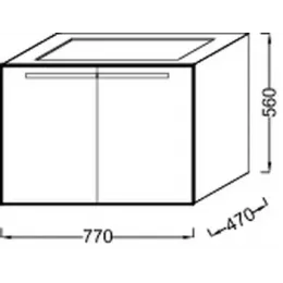 Модуль под раковину Struktura 77х47х56 см, белый блестящий, две дверцы EB1281-N18 Jacob Delafon