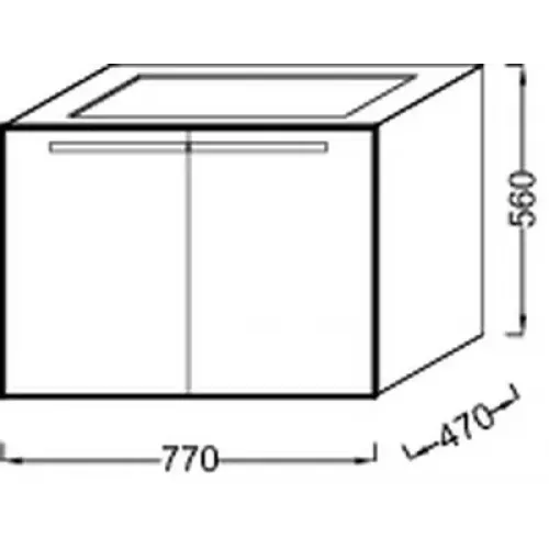 Модуль под раковину Struktura 77х47х56 см, белый блестящий, две дверцы EB1281-N18 Jacob Delafon