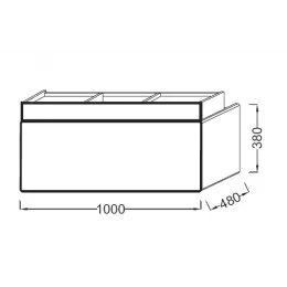 Модуль под раковину Terrace 100х48х38 см, 2 розетки, белый глянцевый, система push-to-open EB1732-G1C-G1C Jacob Delafon