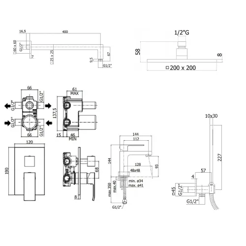 Комплект смесителей PAFFONI Elle KITEL018NO071