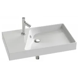 Подвесная раковина Formilia Rythmik 80х46х8,5 см, одно отверстие под смеситель, гладкая нижняя поверхность, санфарфор EXO112-Z-00 Jacob Delafon