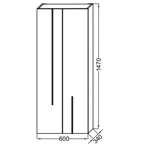 Шкаф-колонна Nouvelle Vague 60х34х147 см, аквамарин сатин, 2 дверцы, 3 полки, реверсивная установка двери, подвесной монтаж EB3048-S50 Jacob Delafon