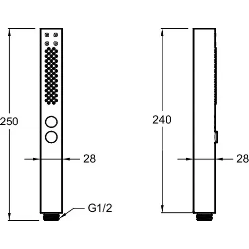 Душевая лейка Shift+ 2 режима, титан, без шланга E21336-TT Jacob Delafon