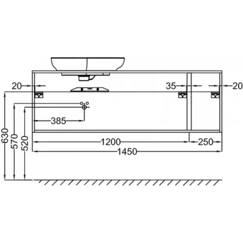 Модуль под раковину Nouvelle Vague 145х51,2х46,8 см, аквамарин матовый EB3044-M43 Jacob Delafon