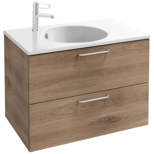 Модуль под раковину Odeon Rive Gauche 80х50,8х56,8 см, 2 ящика, квебекский дуб, ручки хром EB2522-R5-E10 Jacob Delafon