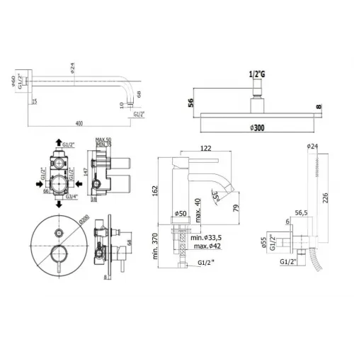 Комплект для душа PAFFONI Light KITLIG015HGSP071KING