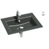 Модуль с раковиной Vox 60 см, серый антрацит блестящий, изогнутая ручка, подвесной монтаж EB2105-DD1+EB2080-R1-442 Jacob Delafon