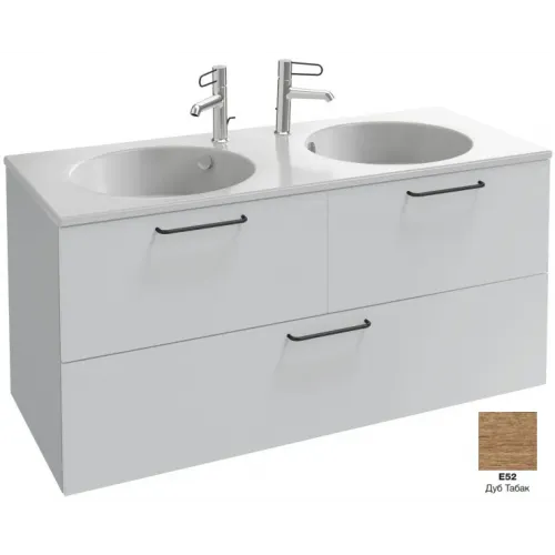 Модуль под раковину Odeon Rive Gauche 120х50,8х56,8 см, дуб табак, чёрные ручки, 3 ящика EB2545-R9-E52 Jacob Delafon