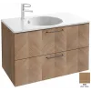 Модуль под раковину Odeon Rive Gauche 90х50,8х56,8 см, 2 ящика, ручки черные, дуб табак EB2523-R9-E52 Jacob Delafon