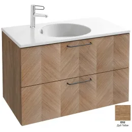 Модуль под раковину Odeon Rive Gauche 90х50,8х56,8 см, 2 ящика, ручки черные, дуб табак EB2523-R9-E52 Jacob Delafon