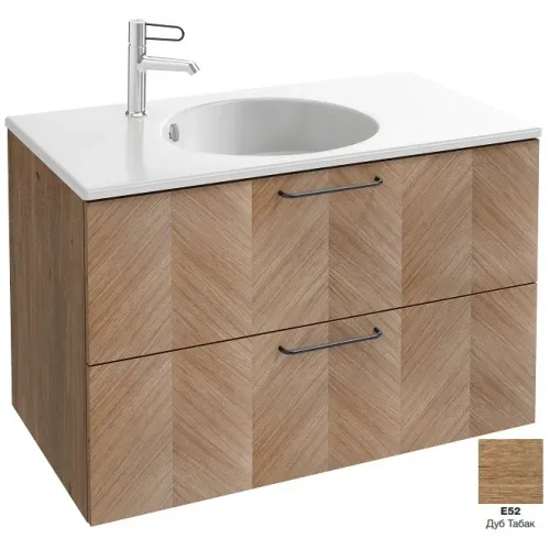 Модуль под раковину Odeon Rive Gauche 90х50,8х56,8 см, 2 ящика, ручки черные, дуб табак EB2523-R9-E52 Jacob Delafon