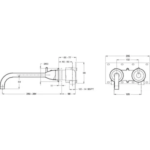 Встраиваемый в стену смеситель для раковины Zen E72216-CP Jacob Delafon
