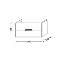 Модуль с раковиной Reve 80 см, 2 ящика, плавное закрытие, плавное закрытие, встроенные ручки, белый лак, подвесной монтаж E4803-00+EB1135-G1C Jacob Delafon
