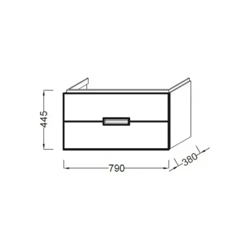 Модуль с раковиной Reve 80 см, 2 ящика, плавное закрытие, плавное закрытие, встроенные ручки, белый лак, подвесной монтаж E4803-00+EB1135-G1C Jacob Delafon